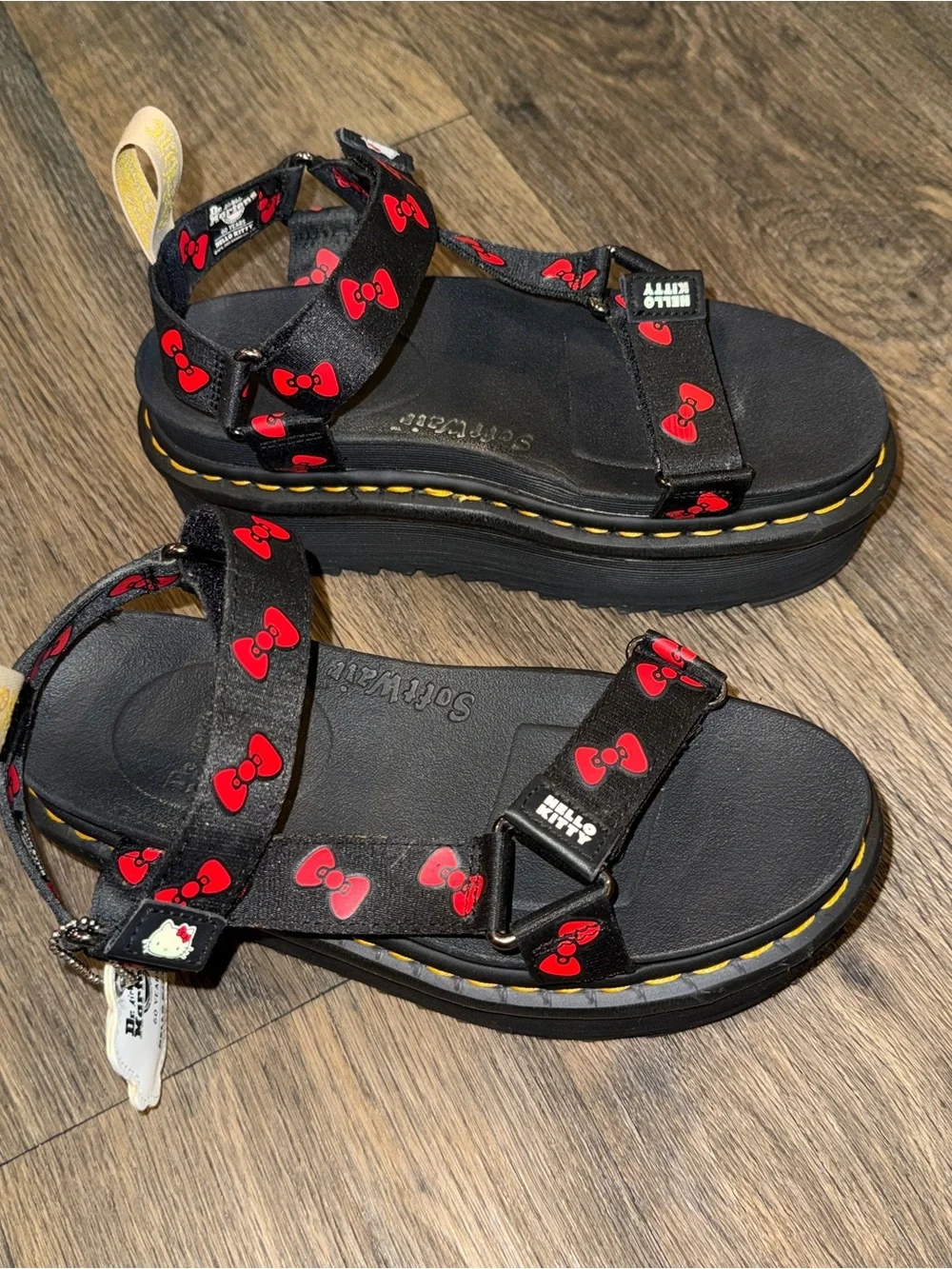 rare dr. martens x hello kitty vegan platform sandals